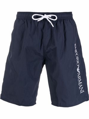 Emporio Armani logo-print swimming shorts - Blue