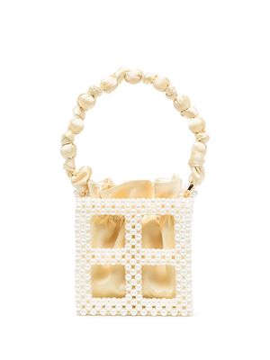 0711 Tekla pearl-caged mini bag - Yellow