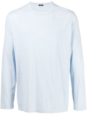 Kiton cashmere-blend long-sleeve T-shirt - Blue