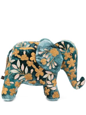 Anke Drechsel velvet embroidered elephant - Blue