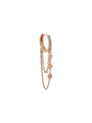 Kismet By Milka 14kt rose gold 3 Diamond Solitaire Chainy hoop earrings