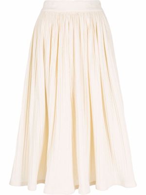 Jil Sander pleated cotton skirt - Neutrals