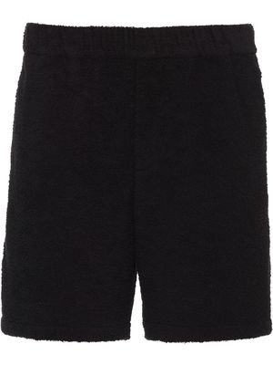 Prada logo-plaque terry-cloth shorts - Black