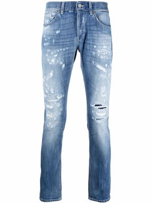 DONDUP distressed low-rise jeans - Blue