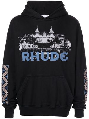 Rhude Casino graphic-print hoodie - Black