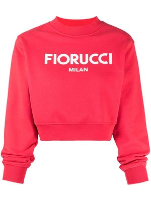 Fiorucci logo print cropped sweatshirt - Red