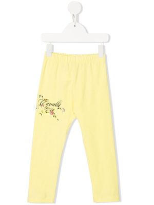 Roberto Cavalli Junior logo-print straight leg trousers - Yellow