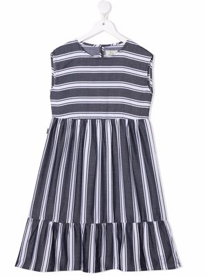Woolrich Kids fluid long striped dress - Blue