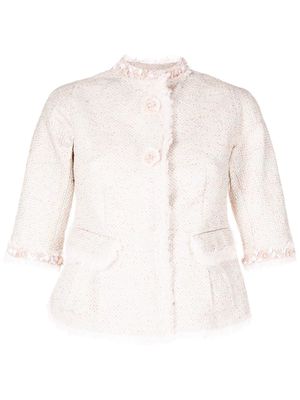 SHIATZY CHEN bead-embellished tweed jacket - Pink
