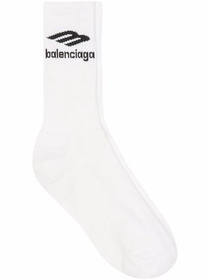 Balenciaga 3B Sports Icon tennis socks - White