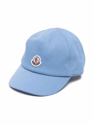 Moncler Enfant logo-patch cotton cap - Blue