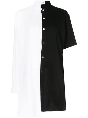 Yohji Yamamoto two-tone shirt dress - Black