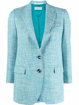 SAULINA single-breasted button-front blazer - Blue