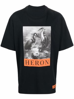 Heron Preston Heron-print cotton T-shirt - Black