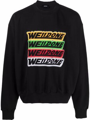 We11done logo-embroidered cotton sweatshirt - Black