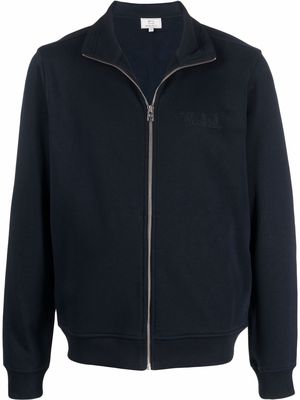 Woolrich embroidered logo zip-up sweatshirt - Blue