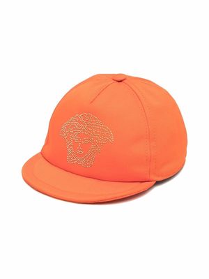 Versace Kids Medusa stud-embellished cap - Orange