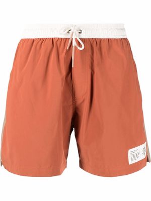 Eleventy two-tone drawstring swim shorts - Orange