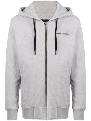 Moose Knuckles logo-print zipped hoodie - Grey