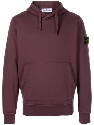 Stone Island Compass logo-patch hoodie - Red