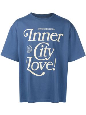 HONOR THE GIFT Inner City Love cotton T-shirt - Blue