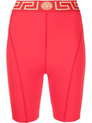Versace Greca-print biker shorts - Red