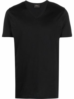 Brioni V-neck short-sleeve T-shirt - Black