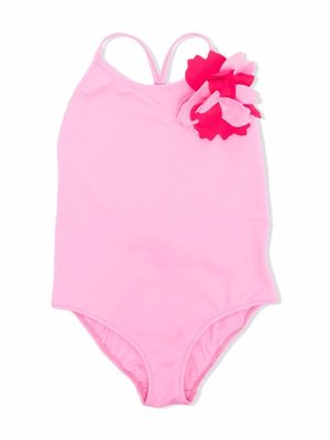 Il Gufo floral-appliqué swimsuit - Pink