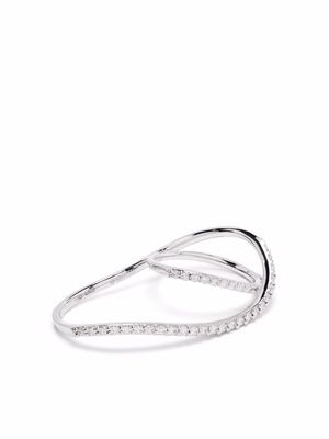 Anapsara 18kt white gold diamond two-finger ring - Silver