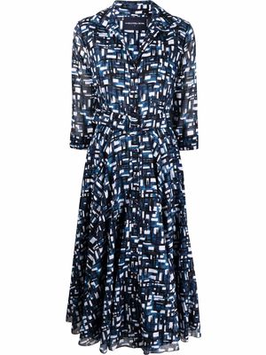 Samantha Sung geometric shirt dress - Blue
