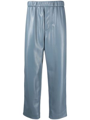 Nanushka leather straight-leg trousers - Blue