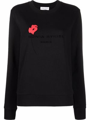 SONIA RYKIEL logo-print cotton sweatshirt - Black