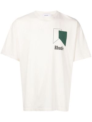 Rhude logo-print short-sleeved T-shirt - White