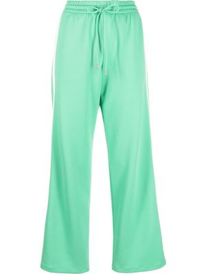 Maje side-stripe drawstring-waist track pants - Green