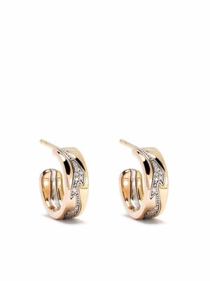 Georg Jensen 18kt gold Fusion small diamond hoop earrings - Pink