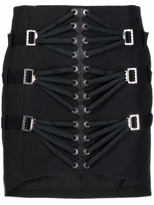 Dion Lee laced slider-detail fitted skirt - Black