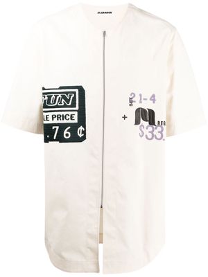 Jil Sander patched baseball shirt - 278 Light Beige