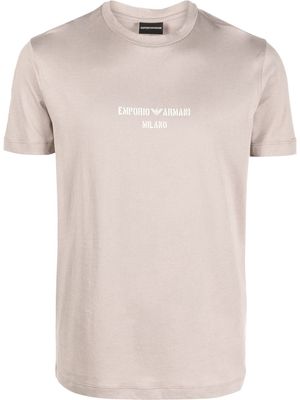 Emporio Armani logo-print short-sleeved T-shirt - Neutrals
