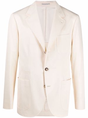 Brunello Cucinelli fitted single-breasted blazer - White