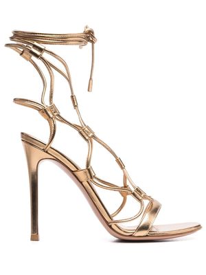 Gianvito Rossi Giza wrap-strap leather sandals - Gold