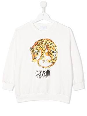 Roberto Cavalli Junior Archivio tiger sweatshirt - White
