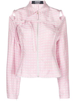 Jacquemus check pattern long sleeve shirt - Pink