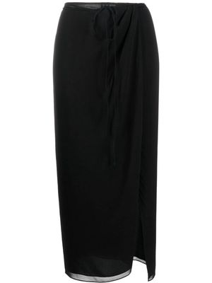 THE ANDAMANE high-waisted wrap skirt - Black