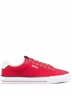 BOSS logo-print low-top canvas sneakers - Red