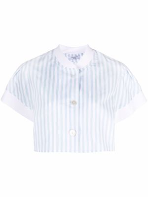 Opening Ceremony striped puff-sleeve cropped shirt - Blue