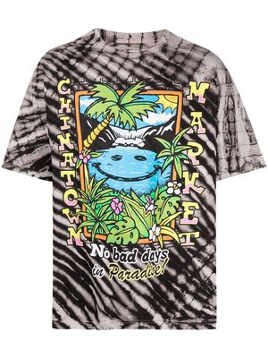 MARKET Paradise slogan-print tie-dye T-shirt - Multicolour