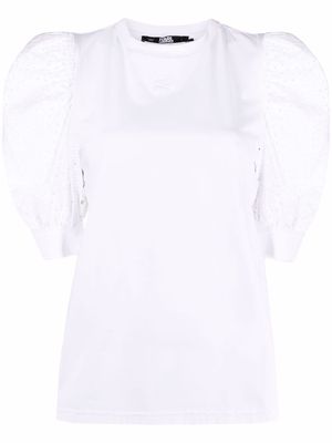 Karl Lagerfeld Broderie Anglaise T-shirt - White