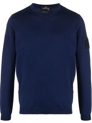 Stone Island Shadow Project logo patch crew-neck jumper - Blue