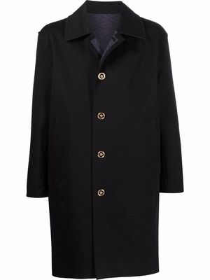 Versace single-breasted cotton coat - Black