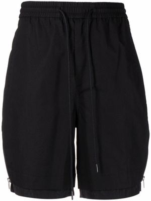 Juun.J exposed zip double layer shorts - Black